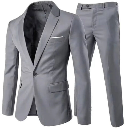 Trajes para hombre elegante boda 2 piezas conjunto chaquetas pantalones Blazers traje Formal ajustado moda negocios clásico 2025 disfraz