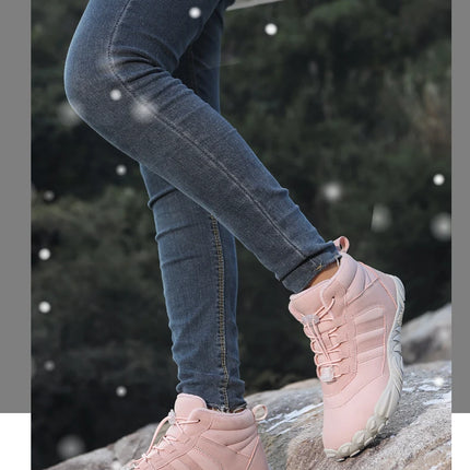 Zapatos impermeables de invierno para hombre y mujer, botas de nieve de algodón, cálidas, forradas de piel, Unisex, para caminar, senderismo y al aire libre