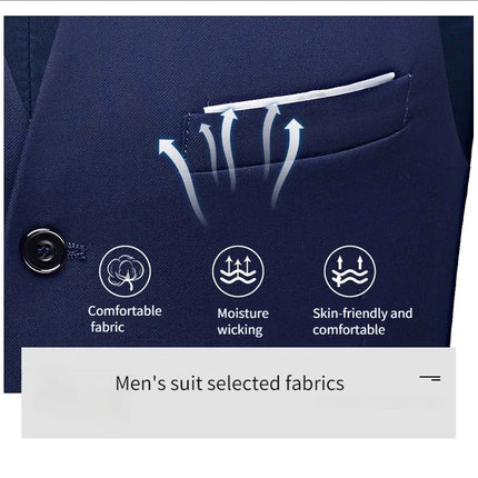 Trajes para hombre elegante boda 2 piezas conjunto chaquetas pantalones Blazers traje Formal ajustado moda negocios clásico 2025 disfraz