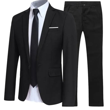 Trajes para hombre elegante boda 2 piezas conjunto chaquetas pantalones Blazers traje Formal ajustado moda negocios clásico 2025 disfraz