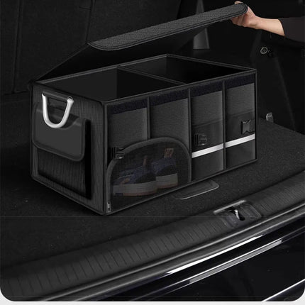 SEAMETAL Organizador de Maletero Plegable de Tela Oxford Impermeable, Gran Capacidad 110L, Caja de Almacenamiento para Coche, Ideal para Camping, Pesca y Viajes, Fácil de Transportar