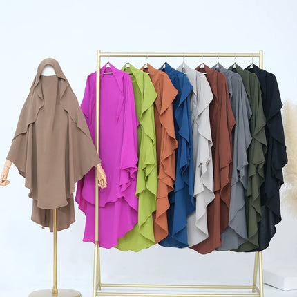 Hijab musulmán liso para mujer, ropa Khimar plisada árabe de Ramadán Eid, Jersey de oración de Iglesia islámica, bufanda Niqab, 2025