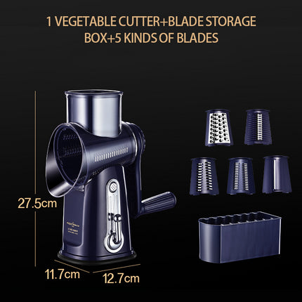 Kitchen Veggie Chopper Multifunction Rotary Cheese Grater Manual Drum Grater Food Shredder Vegetable Slicer Cutter Meat Grinder