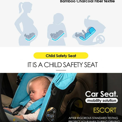 Cochecito de bebé 4 en 1, asiento de coche para cochecitos recién nacidos, carrito de seguridad, carro ligero y plegable
