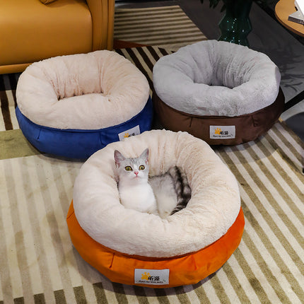 Cama de felpa de terciopelo para gatos, cesta para gatos, casa anidada, saco de dormir, perrera, camas cálidas de invierno, cojín para perros pequeños legowisko dla kota