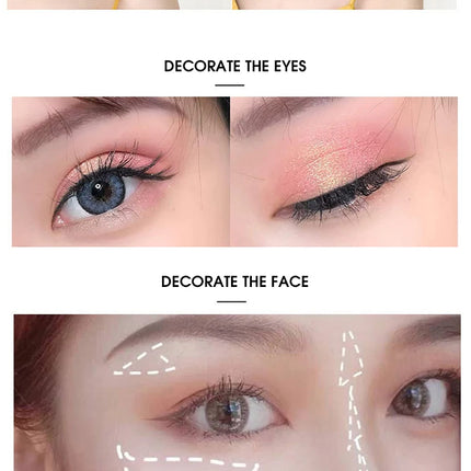 LEEINTO polvo nacarado brillante de alto brillo que ilumina el disco de sombra de ojos de maquillaje