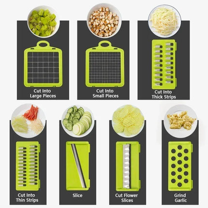 14/16 in 1 Multifunctional Vegetable Chopper Grate Food Handle Food Chopper Vegetable Slicer Dicer Cut Kitchen Items cocina