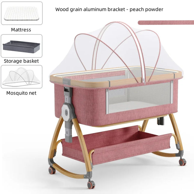 Cuna móvil multifuncional de 0 a 2 años, cuna portátil plegable, cuna ajustable alta y baja, cama bb de retales para bebé