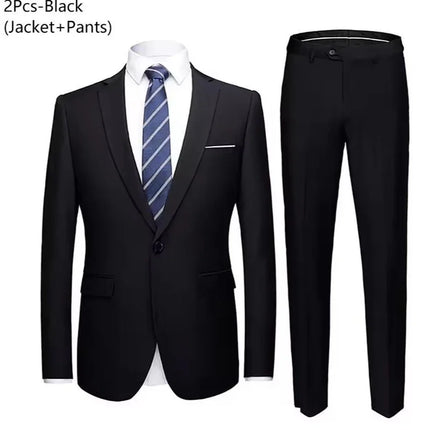 Trajes para hombre elegante boda 2 piezas conjunto chaquetas pantalones Blazers traje Formal ajustado moda negocios clásico 2025 disfraz