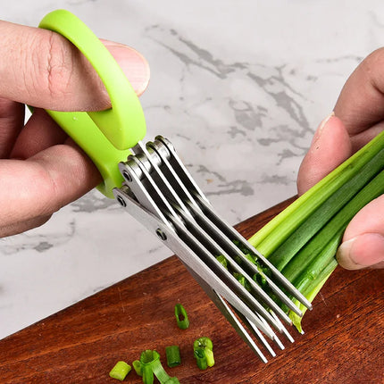 New kitchen cutting stainless steel multi-layer scallion scissors with three to five layers of creative home vegetable scissors