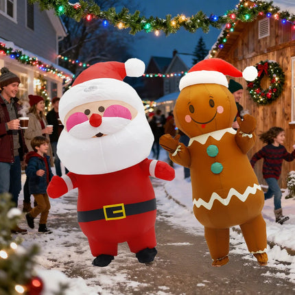 Disfraces inflables divertidos de Navidad hombre de jengibre Santa Claus elfo muñeco de nieve árbol pingüino adulto chico Halloween fiesta de Carnaval