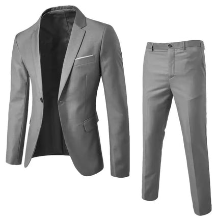 Trajes para hombre elegante boda 2 piezas conjunto chaquetas pantalones Blazers traje Formal ajustado moda negocios clásico 2025 disfraz