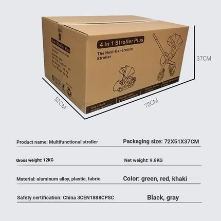 Cochecito de bebé multifuncional 4 en 1, carrito Convertible para recién nacido, asiento de seguridad, Combo, cochecito de bebé plegable