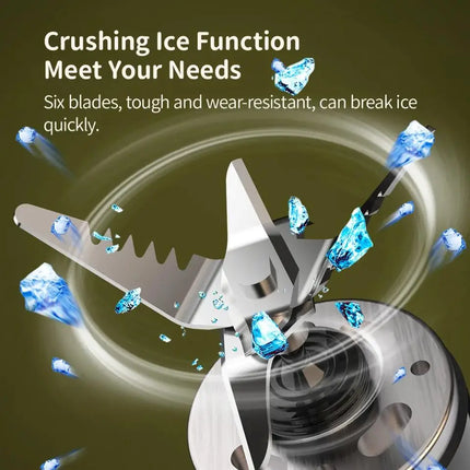 Exprimidor portátil de 500ml, mezclador de frutas inalámbrico recargable, botella de jugo fresco, licuadora, 6 cuchillas, batido de alimentos, taza trituradora de hielo, 2400mAh