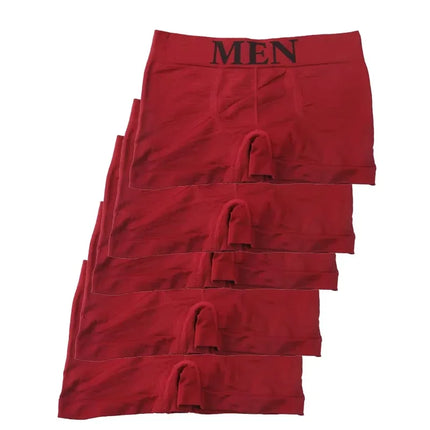 5 uds. Calzoncillos Boxer cómodos de Color liso elástico alto para hombre de estilo fino pantimedias transpirables