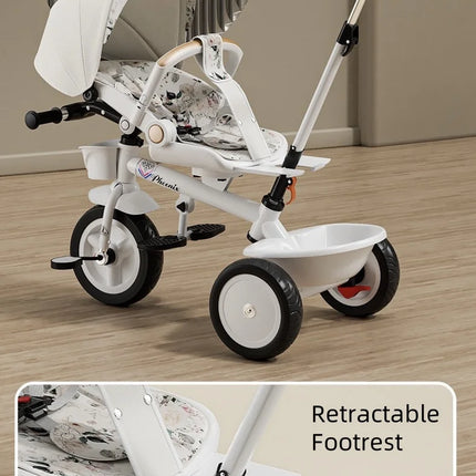 Trciclos de bebé, cochecito triciclo multifuncional 4 en 1 de alta calidad para niños de 2 a 4 años, regalos gratis para usted
