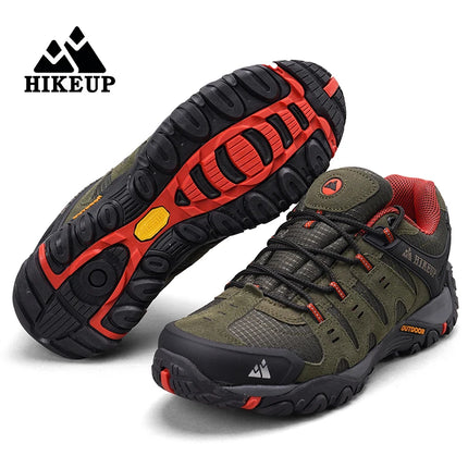 Zapatos de senderismo HIKEUP para hombre, zapatos de exterior de piel de ante, zapatillas tácticas resistentes al desgaste para senderismo, caminar y cazar