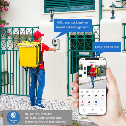 Sistema de timbre de vídeo inalámbrico Wifi, cámara de puerta de portero 1080P, pantalla táctil de 7 pulgadas, videoportero con tarjeta de 32GB para el hogar de 4 cables
