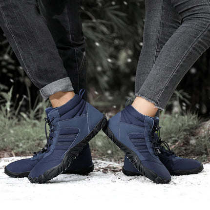 Zapatos impermeables de invierno para hombre y mujer, botas de nieve de algodón, cálidas, forradas de piel, Unisex, para caminar, senderismo y al aire libre