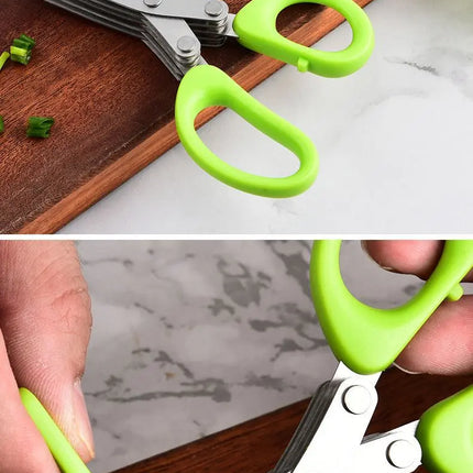 New kitchen cutting stainless steel multi-layer scallion scissors with three to five layers of creative home vegetable scissors