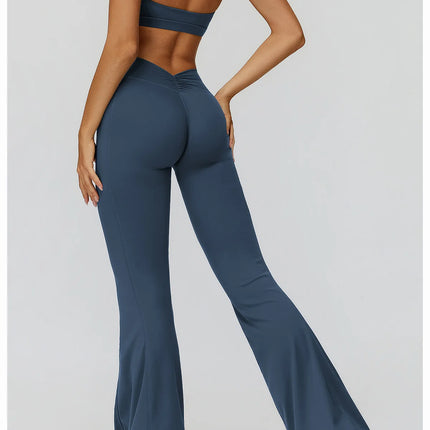 Bell-bottoms Pantalones de yoga con corte de bota de talle alto para mujer Leggings acampanados para entrenamiento y ropa casual Ropa deportiva cómoda y elegante