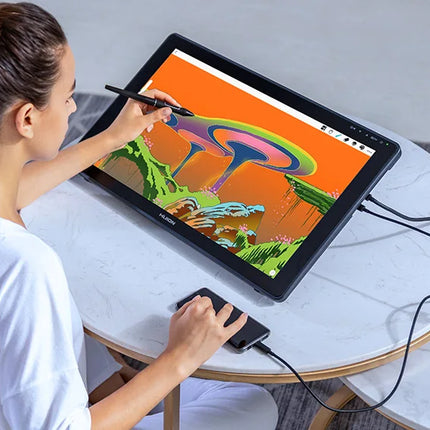 Huion Kamvas 22 Plus – Monitor de Tableta Gráfica de 21,5’’ con 140% sRGB, Compatible con Windows, macOS, Linux y Android