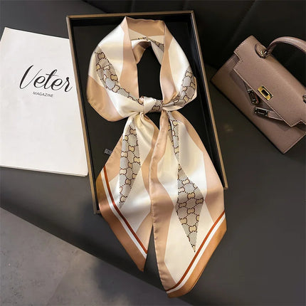 Nuevo Pañuelo de Seda Estrecho 14x147 cm – Versátil y Elegante para Mujer