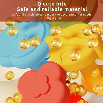 Juguete mordedor para bebés, juguete de dentición calmante en forma de oveja, actividad educativa, sonajero de agarre fácil para niños y niñas, viajes de aprendizaje