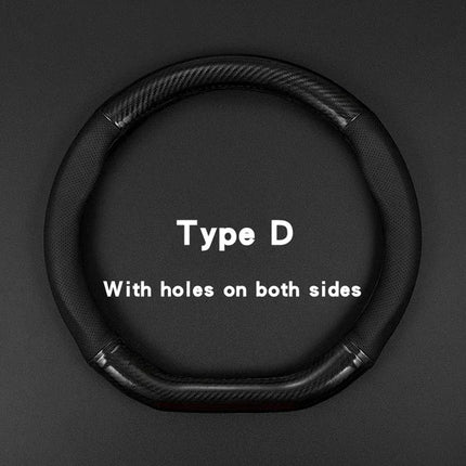 Protector Universal para volante de coche, fibra de carbono, cuero, tridimensional, antideslizante, tonto y accesorios de moda para coche