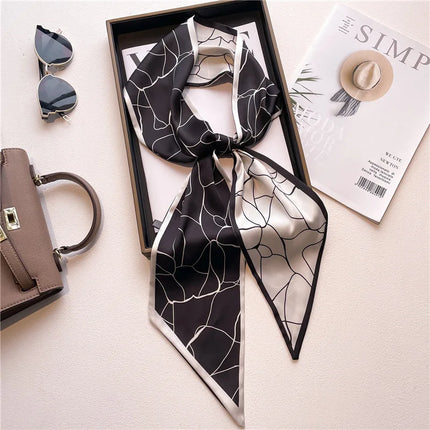 Nuevo Pañuelo de Seda Estrecho 14x147 cm – Versátil y Elegante para Mujer