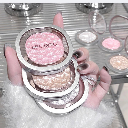 LEEINTO polvo nacarado brillante de alto brillo que ilumina el disco de sombra de ojos de maquillaje