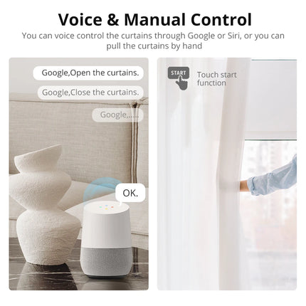 Zemismart-Motor de cortina inteligente Matter Over Thread, aplicación de Google Home, Control automático de sistema de cortina