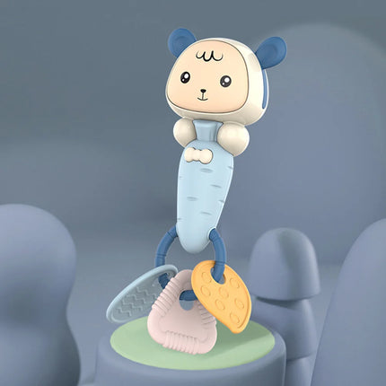 Mordedor para bebé, palo Molar azul con doble textura, sonajero para aliviar el dolor, accesorio educativo sensorial, ojo de mano para niño pequeño, 1 Uds.