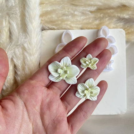 Cortador de arcilla polimérica, Mini molde de corte de orquídeas Phalaenopsis, herramienta de fabricación de pendientes de joyería de arcilla DIY de diseñador para arte cerámico