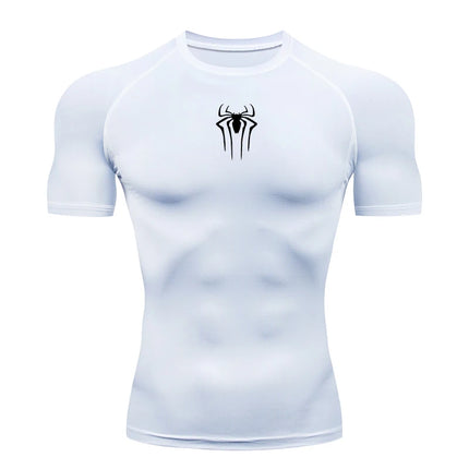 Camiseta de compresión de manga corta para hombre, ropa deportiva para correr, gimnasio, elástica, de secado rápido, 2024