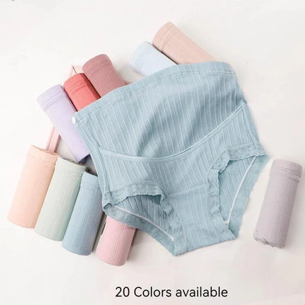 Ropa interior cómoda sin huellas para mujeres embarazadas, algodón puro, cintura alta y soporte ajustable para el vientre durante el embarazo