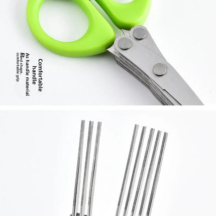 New kitchen cutting stainless steel multi-layer scallion scissors with three to five layers of creative home vegetable scissors
