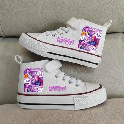 Zapatos de lona para niños, zapatillas altas Kpop Demon Hunter para niñas, zapatillas deportivas transpirables para niños, zapatillas de tenis para correr para estudiantes