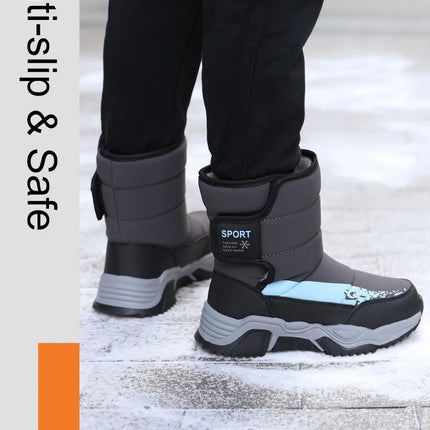 Botas de nieve para exteriores para niños, zapatos deportivos cómodos y cálidos de alta calidad, botas de algodón a la moda, zapatos de felpa antideslizantes para Otoño e Invierno