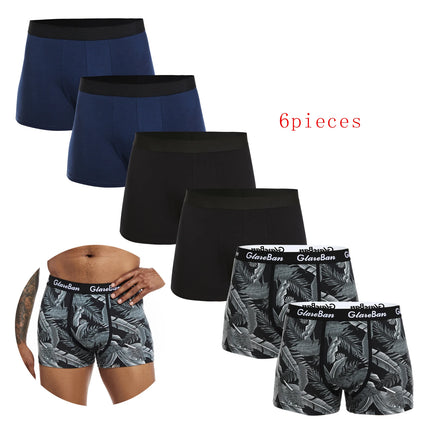 Paquete de 6 uds. De bragas 2024 para hombre, ropa interior de algodón, Boxer y calzoncillos de marca para hombre, conjunto de lujo, pantalones cortos, Kit antideslizante