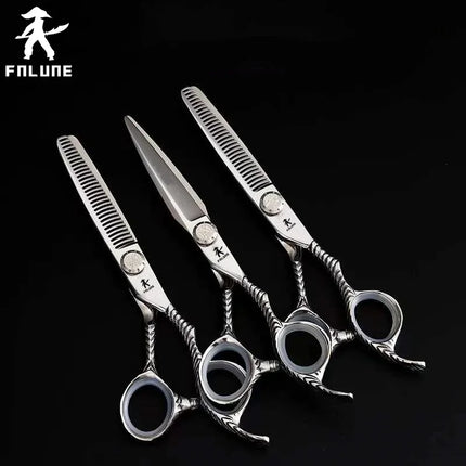 FnLune 6,0 tornillo superior tijeras profesionales de peluquería corte accesorios de peluquero corte de pelo tijeras de herramientas de peluquería
