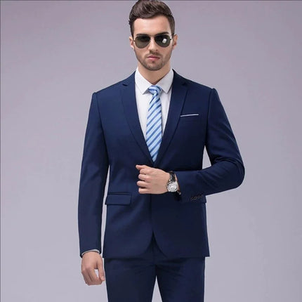 Trajes para hombre elegante boda 2 piezas conjunto chaquetas pantalones Blazers traje Formal ajustado moda negocios clásico 2025 disfraz