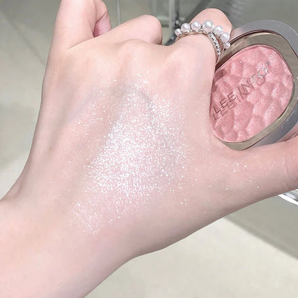 LEEINTO polvo nacarado brillante de alto brillo que ilumina el disco de sombra de ojos de maquillaje