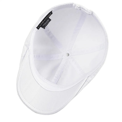 VOBOOM Sombrero plano para hombres Gorra clásica para vendedor de periódicos Gorras de golf Sarga de algodón Sombreros clásicos de hiedra Cabbies Headpiece Boina casual Blanco