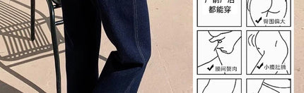 Nuevo artículo novedoso de moda coreana, pantalones vaqueros recortados elásticos de maternidad de mezclilla azul profundo, pantalones de verano y otoño para mujeres embarazadas