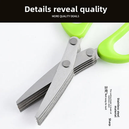 New kitchen cutting stainless steel multi-layer scallion scissors with three to five layers of creative home vegetable scissors