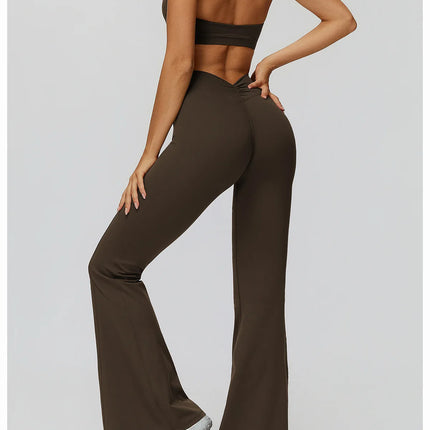 Bell-bottoms Pantalones de yoga con corte de bota de talle alto para mujer Leggings acampanados para entrenamiento y ropa casual Ropa deportiva cómoda y elegante