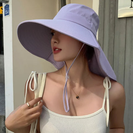 Sombrero de cubo para el sol al aire libre para mujeres y niñas, sombrero de pesca, sombrero de cubo de ala ancha con cubierta para el cuello, gorra de Safari con protección UPF 50+
