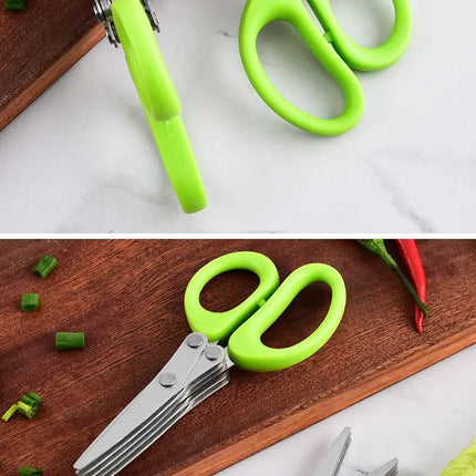 New kitchen cutting stainless steel multi-layer scallion scissors with three to five layers of creative home vegetable scissors