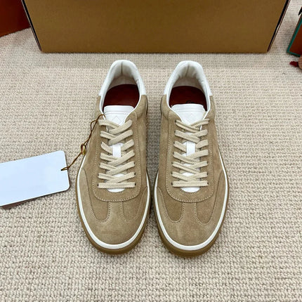 2025 nuevos zapatos de entrenamiento LP, zapatillas planas con cordones y punta redonda de cuero genuino, zapatillas blancas informales con estilo Unisex, estilo deportivo